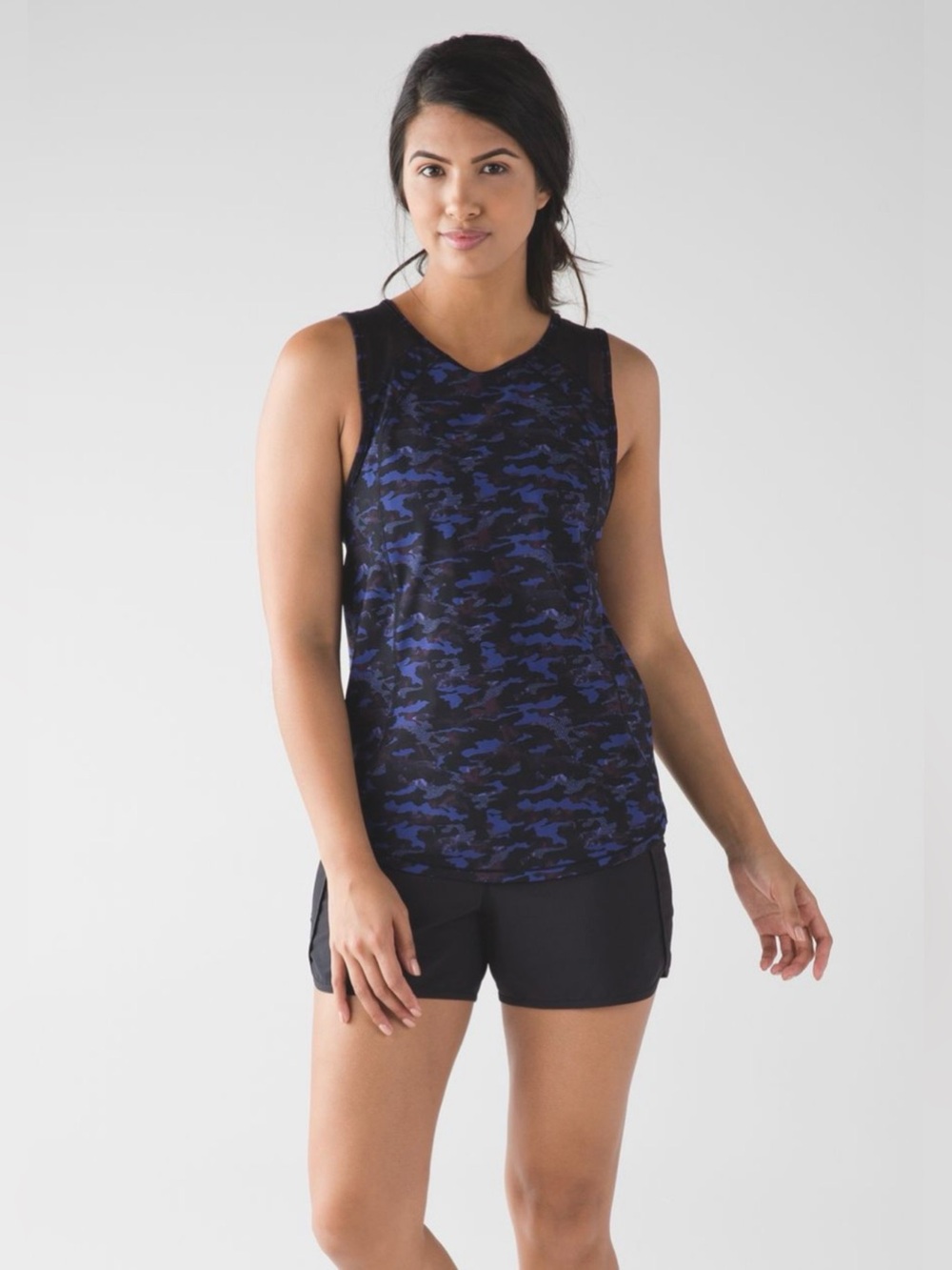 Lululemon Sculpt Tank Mini Hounds Camo Emperor Blue Black